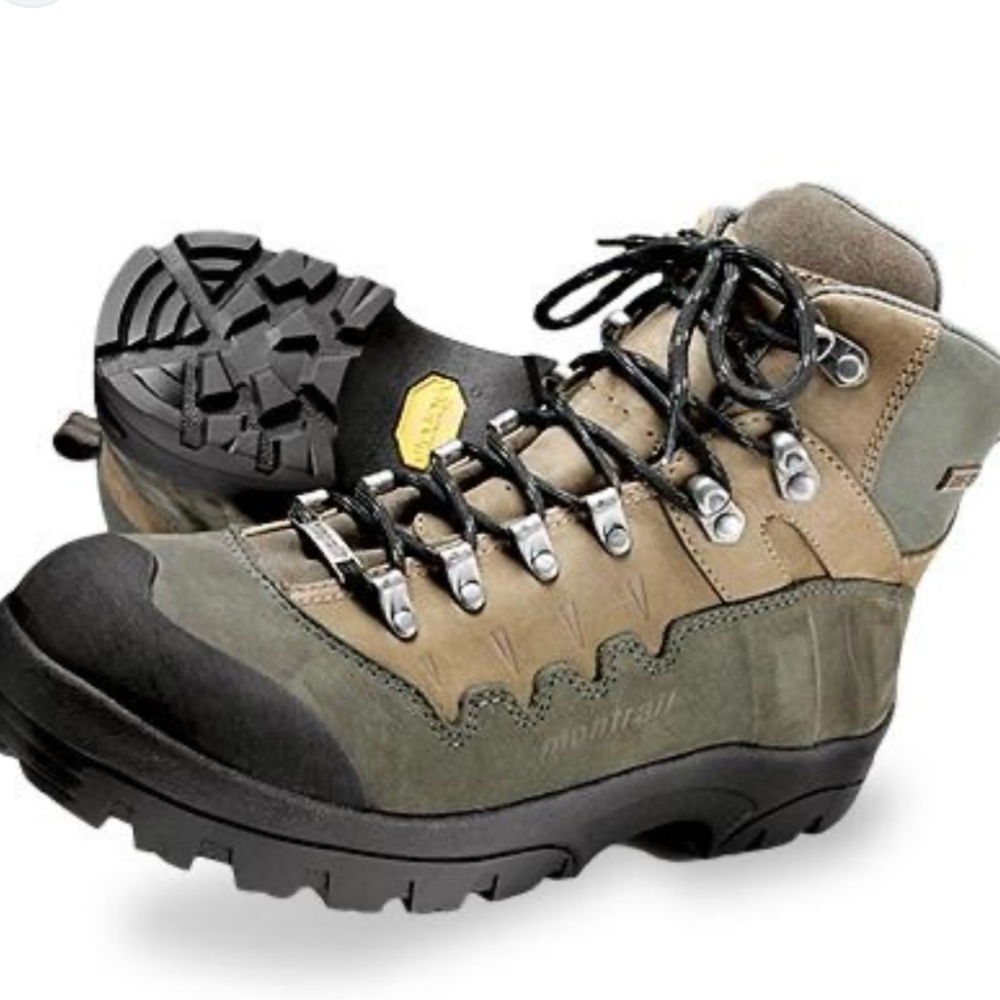 Womans Hiking Boots - Green and Tan